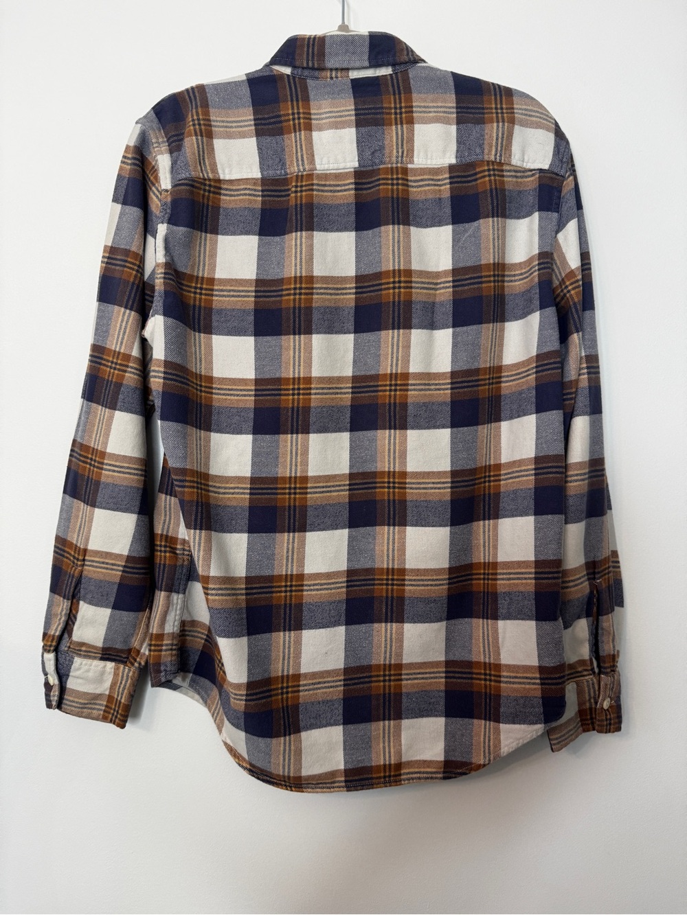 American Eagle Men's Flannel Shirt Khaki Super Soft Flannel Plaid Button Down S - Picture 4 of 13
